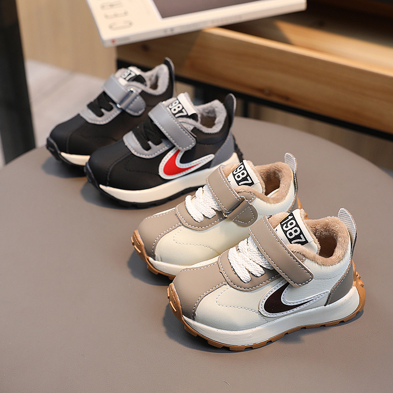 清仓男女童鞋运动鞋秋冬季二棉薄绒小童儿童加棉休闲鞋老爹鞋