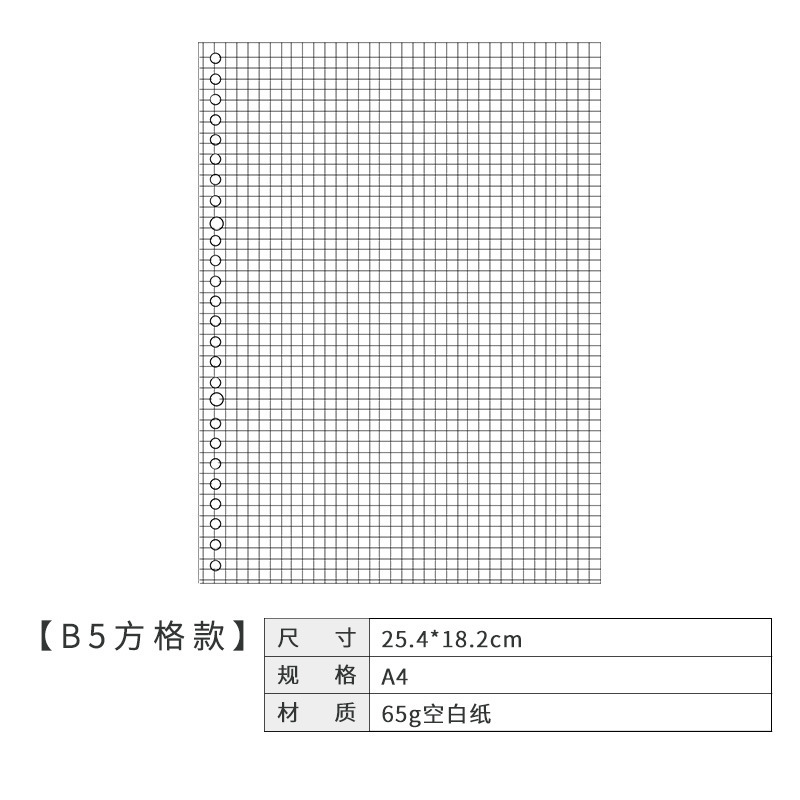 6穴のノートの中のページのa5のルーズリーフは取り外し可能です。|undefined
