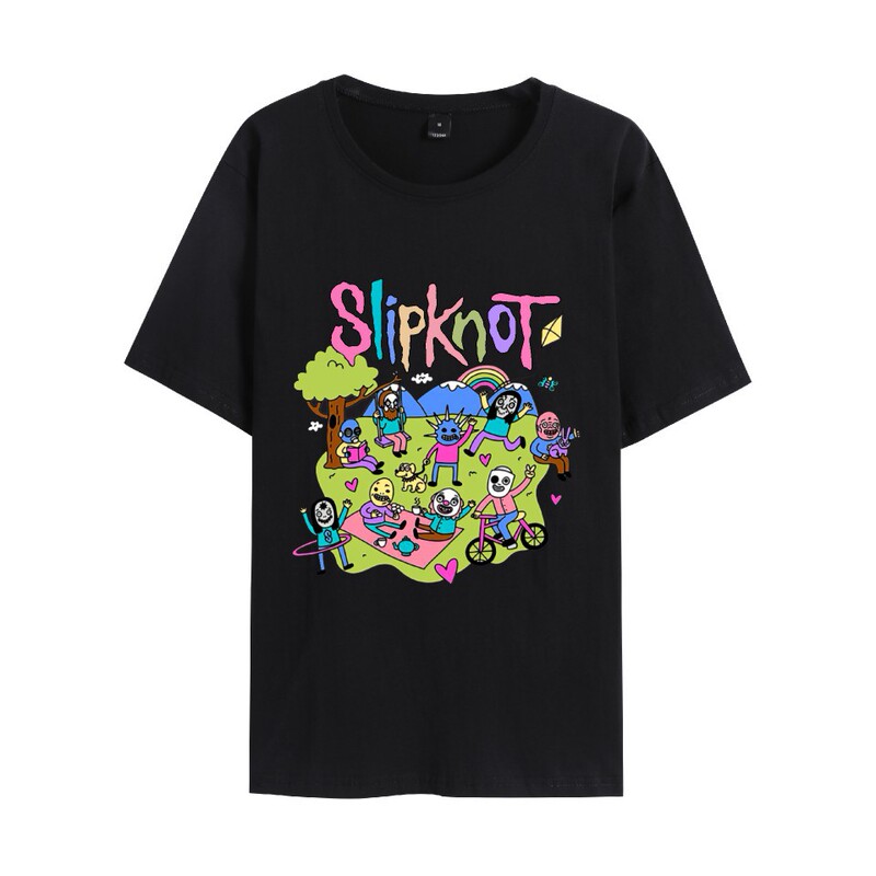 New Hip-Hop Band Peripheral Short-Sleeved Cartoon Print Men's and Women's Casual Short-Sleeved Summer Classic Fun T-Shirts