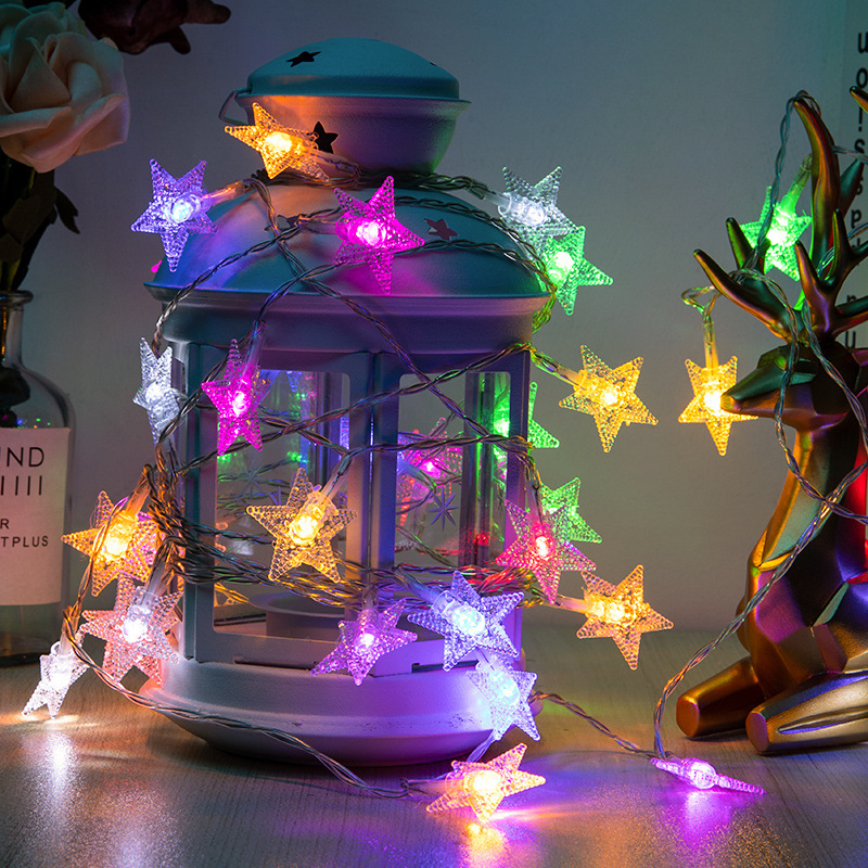Bintang Kecil Romantis (Warna) / Model baterai selalu menyala (1,5 meter 10 lampu)