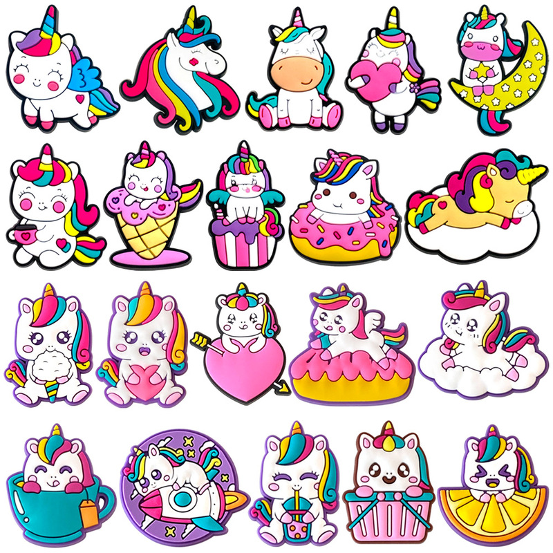 Cave Shoes Shoe Flower 20 Unicorn suit Shoe Accessories DIY Soft Rubber Shoe Accessories Shoe Buckle PVC Jewelry