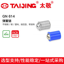 不锈钢按压型弹簧销 伊莉莎冈特GN 614 弹簧销 塑料按压型带滚珠