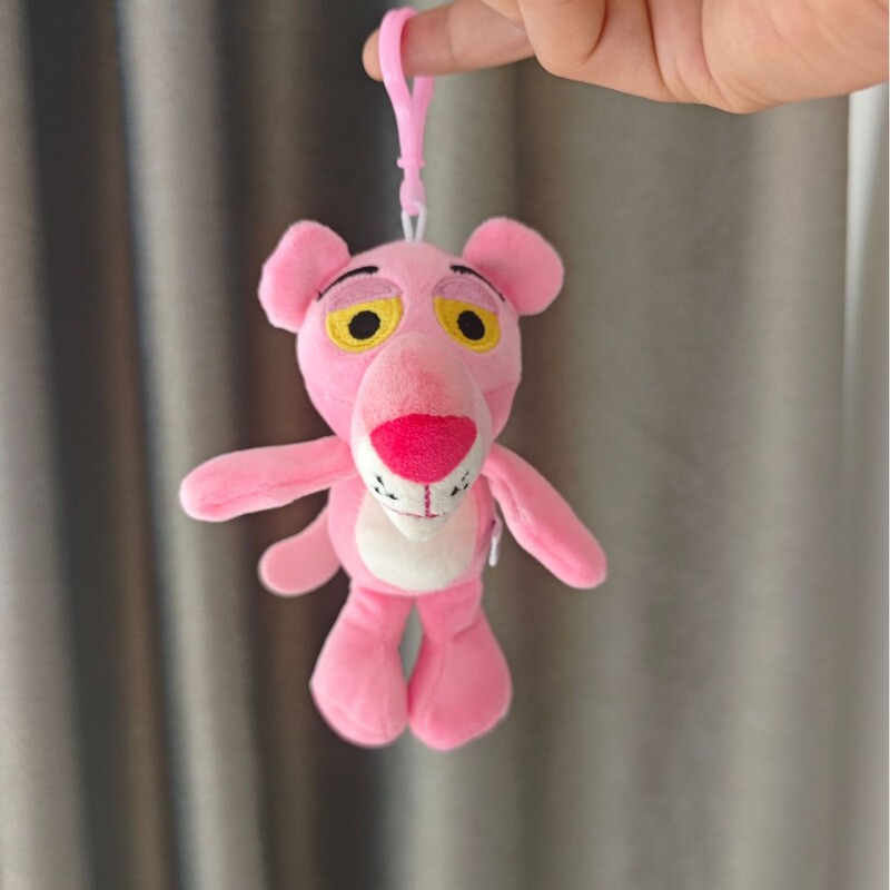 かわいいピンクの豹のピンクのパンサーのぬいぐるみのかばんの装飾の馬鹿な豹のカバンのキーホルダーのおもちゃの人形|undefined