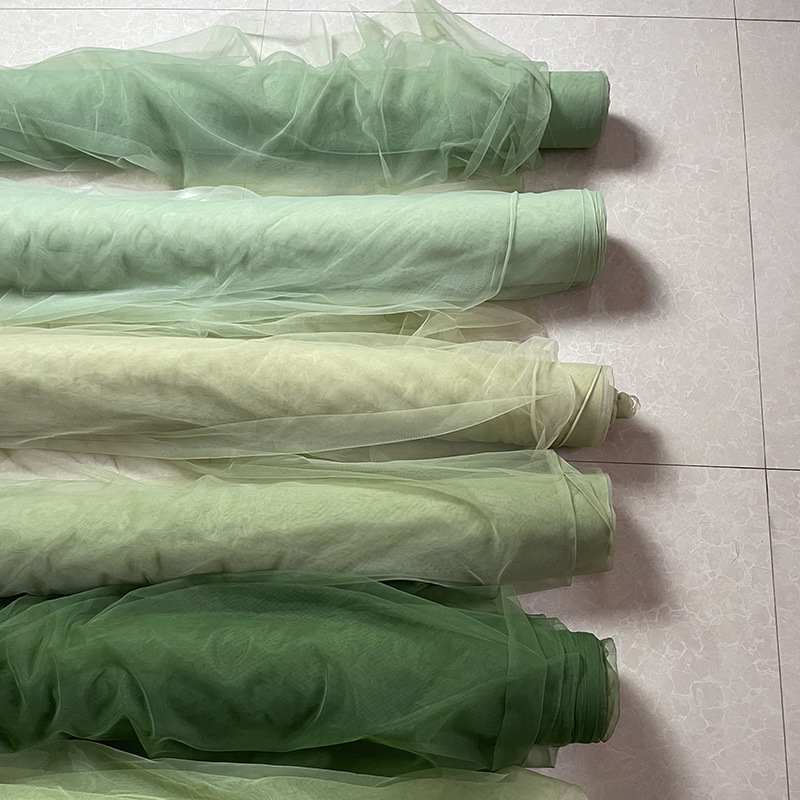 Veil avocado green Green Kindergarten Design Background Ring Cream Material Soft and Encrypted Veil Mesh Fabric