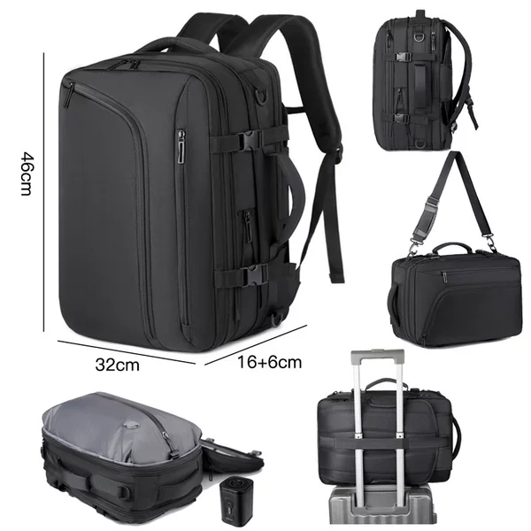 New Vacuum Compression Backpack for Men, Business Computer Bag, Multi-Functional Dry and Wet Separation Travel Bag