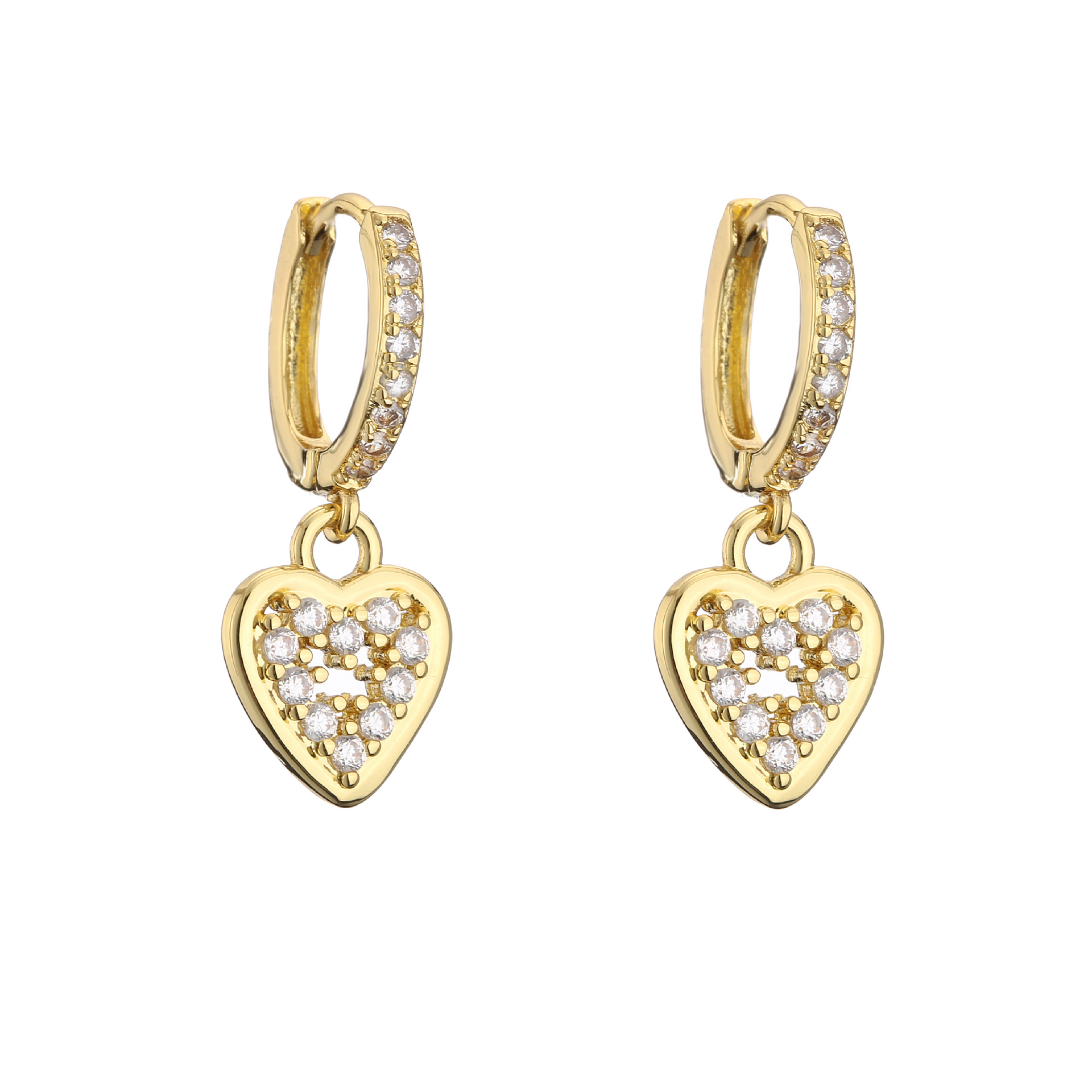 10g Weight Zircon Inlay Material Earrings Classification Wedding, Birthday Occasion Copper Material Geometric Pattern Women'S Gender Plating Design Fashion Style Fashion Geometric Plating Copper Zircon Earrings 7