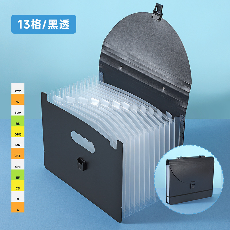 Nuevo portátil transfronterizo 13 / 25 bolsas de órgano arcoíris PP carpeta impermeable paquete de materiales de oficina para estudiantes image 8