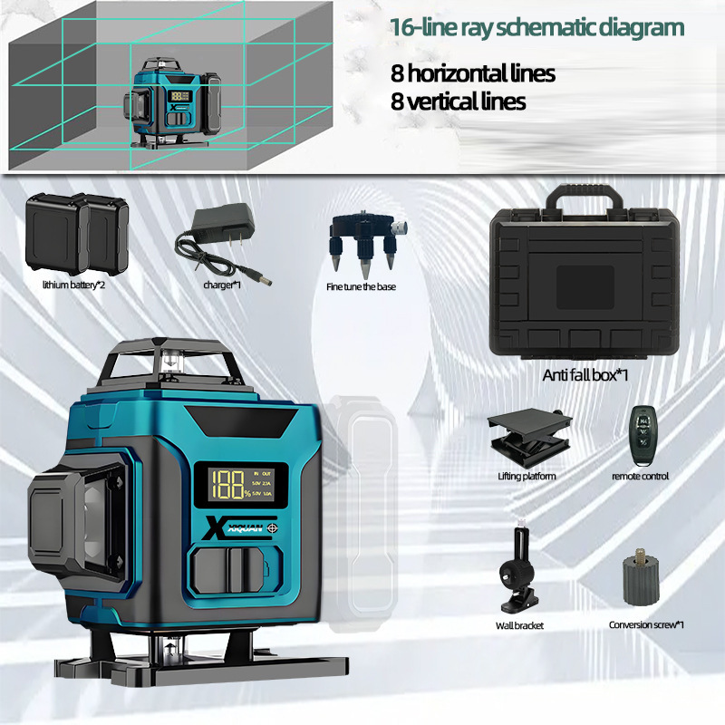 水準器卸売 12 ラインレーザー水準器屋外専用 16 ライン赤外線水準器デジタル表示ライン投影計|undefined