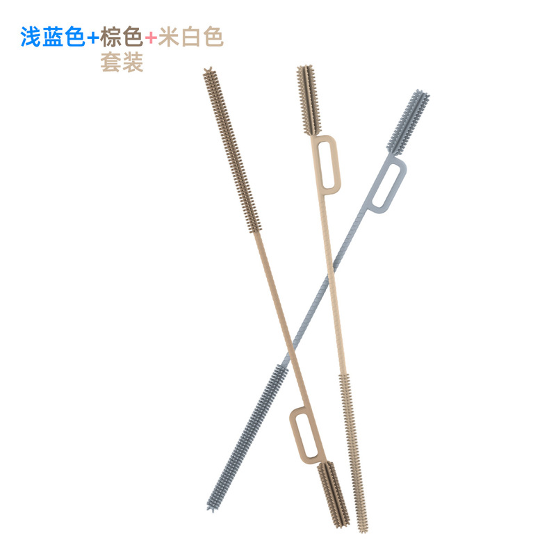 跨境硅胶吸管刷爱心方形挂环吸管清洗刷家用便携耐高温食品级硅胶|undefined