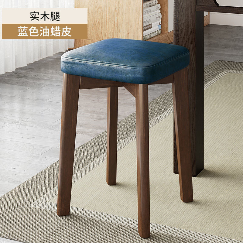 無垢材のソフトシートスツールは積み重ね可能、モダンでシンプルな家庭用ダイニングテーブルと椅子、リビングルームの小さなベンチ、シンプルなコーヒーテーブルと正方形のスツール|undefined