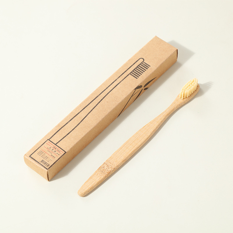 竹子牙刷卡其色刷毛