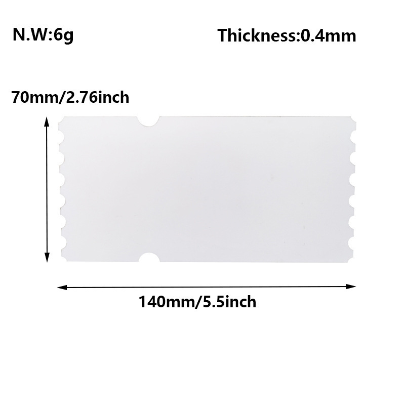 新品PETプラスチックブランクチケット両面DIY印刷熱転写チケット熱昇華コンサートチケット|undefined