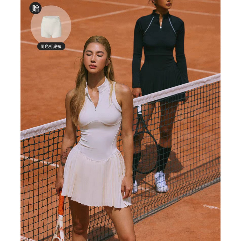 Sports Tennis Skirt Dress for Women, Summer Polo Collar Casual Fitness Skirt, Anti-Exposure, Outdoor Badminton, Golf Sports Tennis Skirt Dress for Women, Summer Polo Collar Casual Fitness Skirt, Anti-Exposure, Outdoor Badminton, Golf