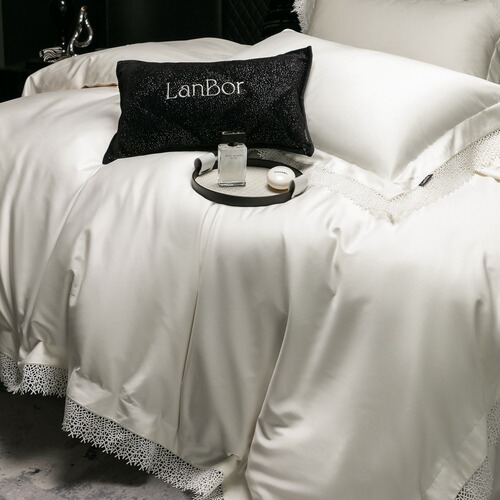 Minimalist Luxe A-Grade 140-Count Long-Staple Cotton Bedspread Set with Four-Piece Coverlet and Pillowcases All-Cotton Pure Cotton Embroidered Bedding Set