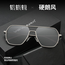 直播爆款2022新款铝镁偏光太阳镜男士方框墨镜8692变色眼镜批发