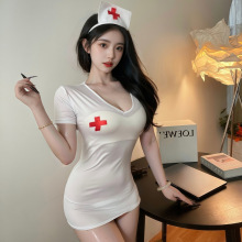 柠檬物语情趣内衣性感女深V 制服镂空小胸诱惑角色扮演护士装8699