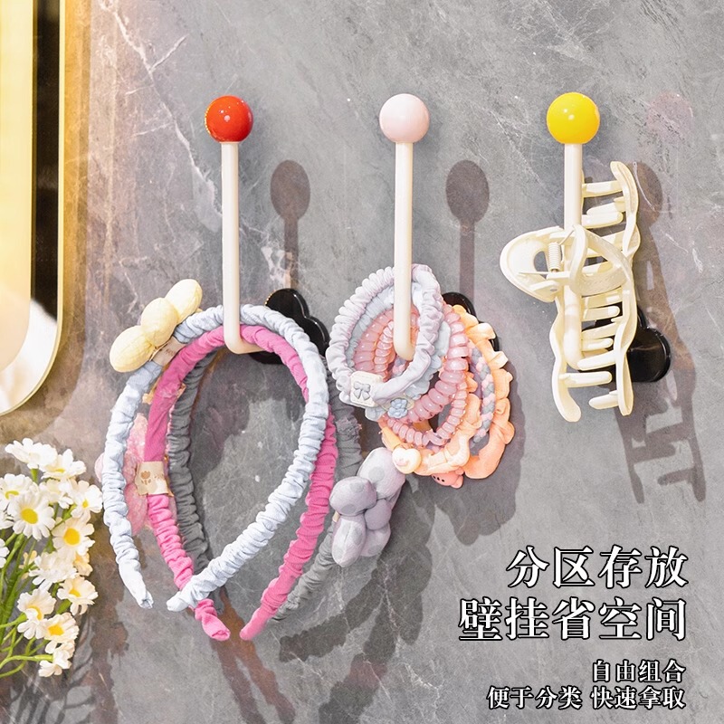 Dopamine Hairband Headband Storage Rack Bathroom Hole-free Hook Hair Accessories Hairpin Rubber Band Headband Headband Storage Rack