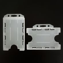 PP材质双面装卡注塑卡套横竖款ID证件卡套半透明员工胸牌套
