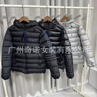 跨境欧码拉夫经典刺绣棉服小马面包服外套美式棉服外套