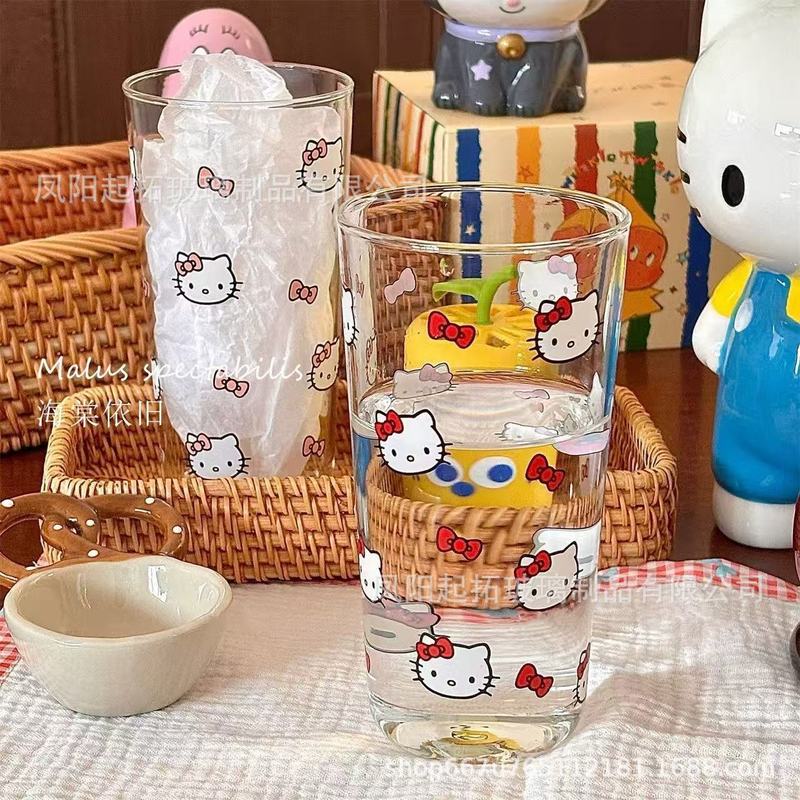 Birthday Gift for Girls to Give to Best Friend Gift Box Cup Hello Kitty Cat Glass Straw Cup Girl Heart Souvenir