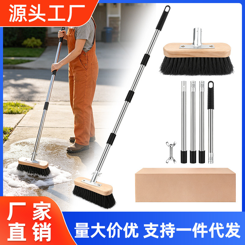 Deck cleaning brush, deck leaf brush, garden cleaning brush, long-handled kitchen nylon corrugated boat deck brush, pool brush Deck cleaning brush, deck leaf brush, garden cleaning brush, long-handled kitchen nylon corrugated boat deck brush, pool brush
