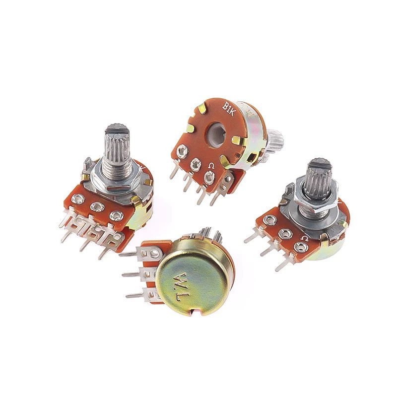 WH148 single-connected double-connected potentiometer B10K handle length 15/20MM 3-pin 6-pin amplifier volume speed switch