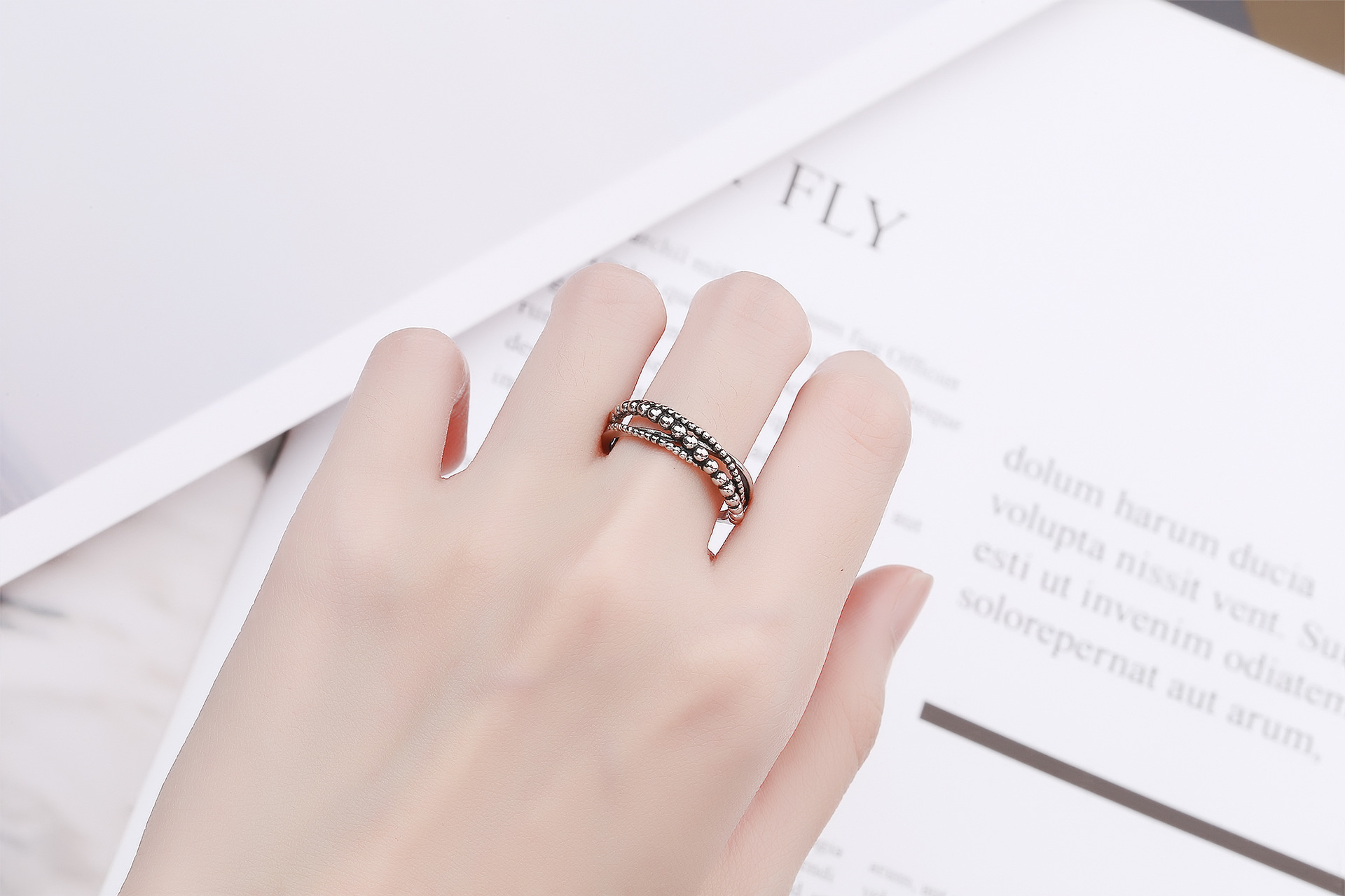 Retro Geometric Copper Rings 1 Piece