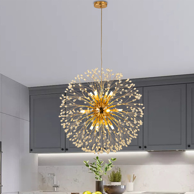現代簡約家用客廳水晶吊燈臥室餐廳創意水晶燈北歐餐廳燈具