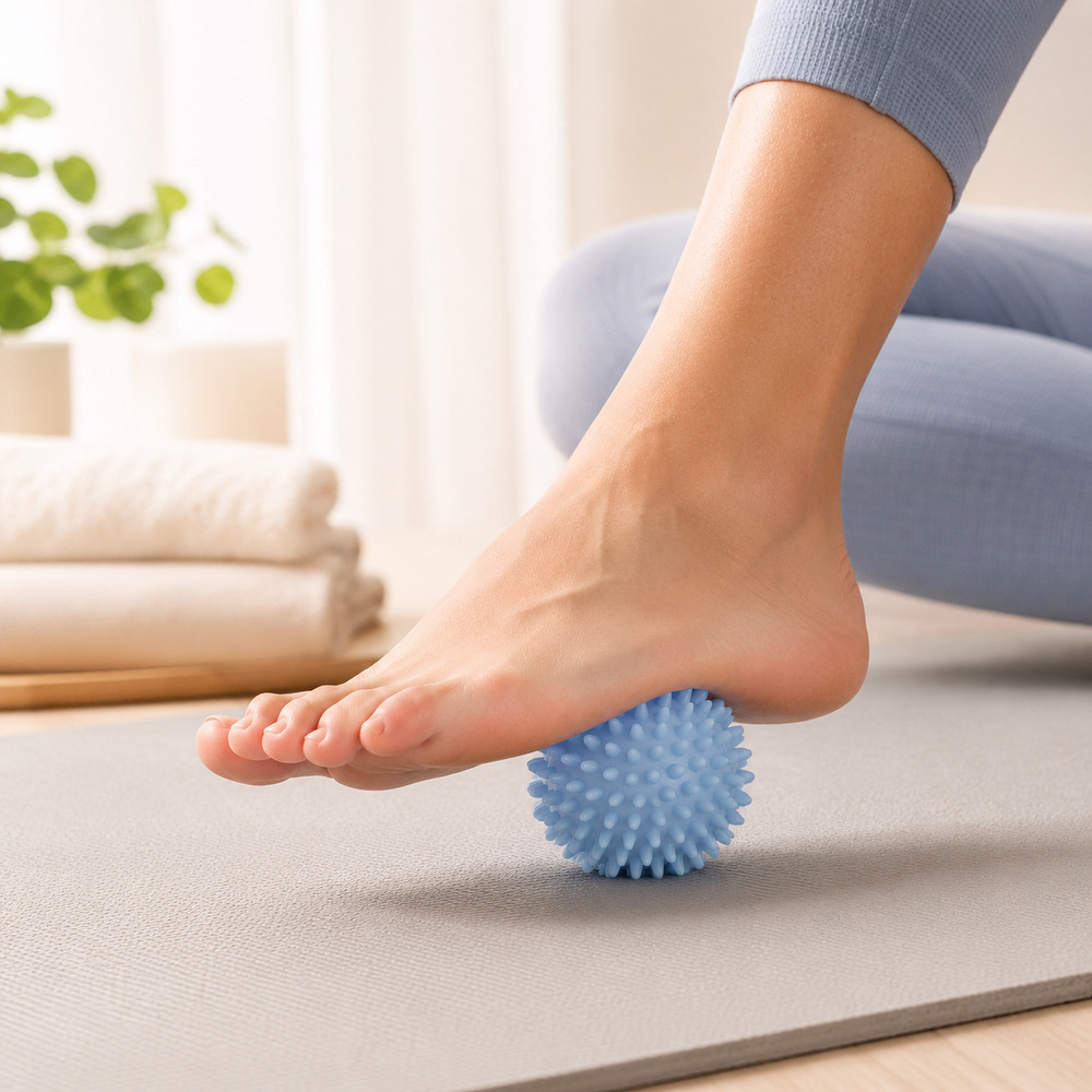 Tactile Spiky Hedgehog Massage Ball for Home Use, Foot Roller for Soothing Fascia, Office Muscle Relaxation Fitness Ball