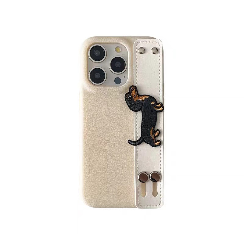 Ins nueva pulsera de perro salchicha de color sólido para iPhone 15ProMax funda para teléfono móvil 14 Apple 13Pro Mujer 12