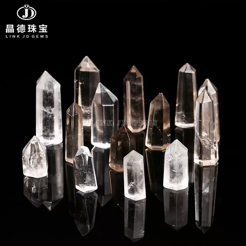 晶德珠宝 天然白水晶柱六棱柱摆件居家办公收藏摆件消磁石工艺品