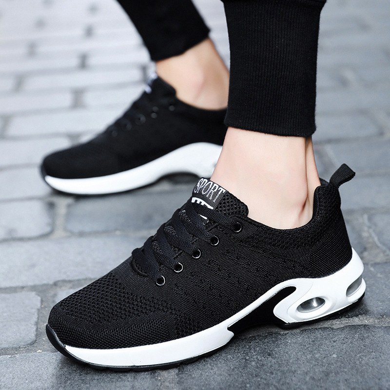 Zapatilla de deporte de los hombres 2023 nuevos zapatos de moda Zapatos casuales de fondo suave real vuelo tejido cojín de aire zapatilla de Deporte Zapatos de los hombres