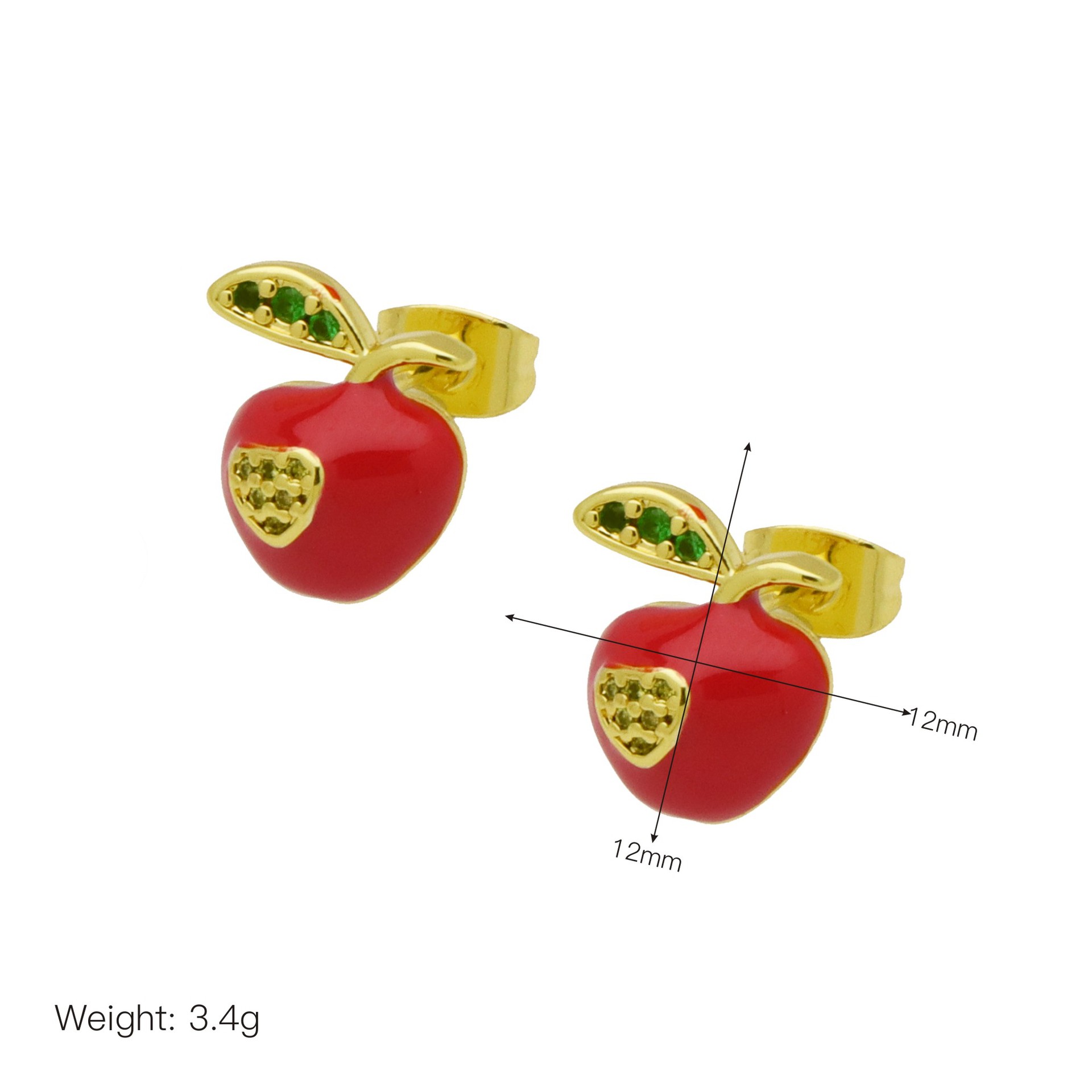 6g Weight Brass Ear Needle Material Ear Studs Classification 1 Pair Quantity Daily Occasion Copper Material Heart Shape, Strawberry, Mushroom Pattern All Seasons Season Women's Gender Enamel Design IG Style Style 1 Pair IG Style Heart Shape Strawberry Mushroom Enamel Copper Ear Studs 9