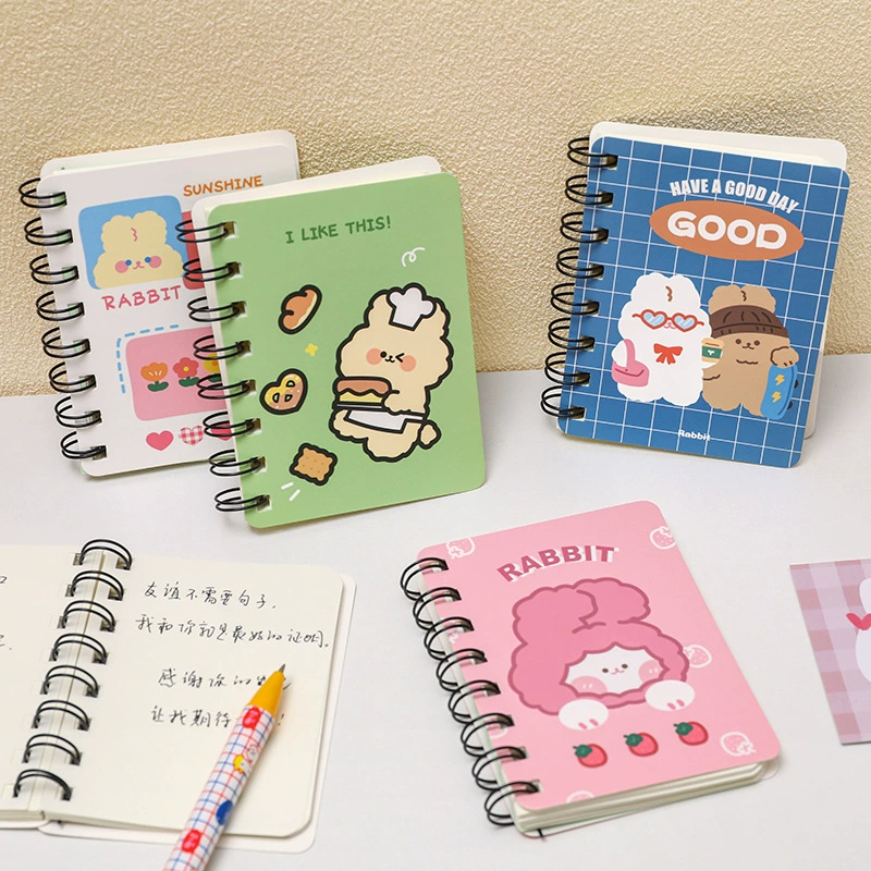 Cartoon Pocket Notebook, Spiral Flip, Handheld Kids Note Book for Elementary Students