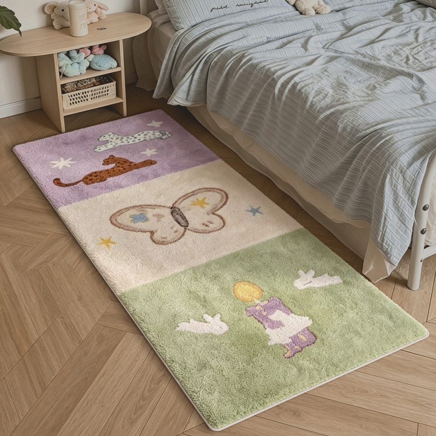 Carpet made of faux fur