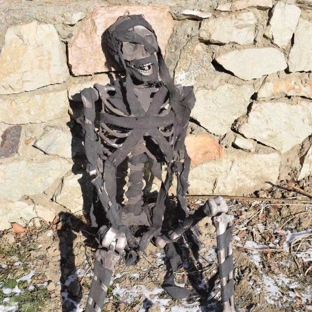 Esqueleto, trapos de Halloween, accesorios de esqueleto, habitaciones secretas, bares embrujados, decoración de terror, clanes colgados, fantasmas, cabezas de mosquitos.
