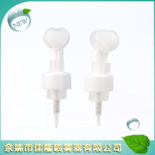 定制43牙白色泡沫泵 心形刷头按压洁面慕斯泵头 清洁泡沫泵