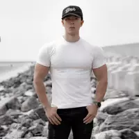 Весенний новый спортивный эластичная быстрая сушеная рубашка с рукавами плеча тонкая тренировка по бегу дышащий круглый воротник с короткими рукавами