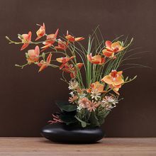 手感蝴蝶兰仿真花假花摆设套装客厅酒柜装饰餐桌酒店高档花艺摆件