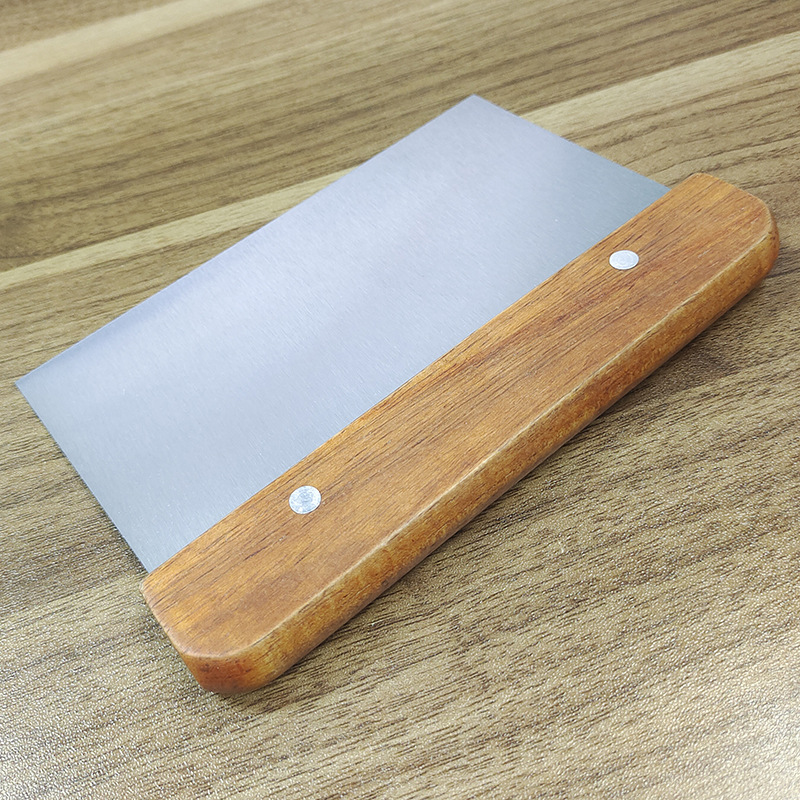 Wood handle flour cutting rice noodle scraper cutting knife dough iron plate barbecue scraper butter spreader kitchen baking tools