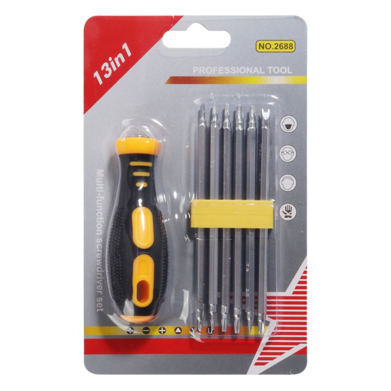 Cruz de ciruela en forma de Y en forma de U teléfono móvil de reparación de telecomunicaciones destornillador 12-en-1 traje de destornillador multiusos