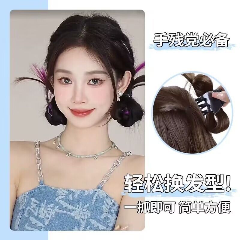 Medio-atado pollo pluma volante cabeza accesorios pelo peluca pinza perezoso natural pollo nido bola cabeza pollo pluma plumero peluca bolsa de pelo