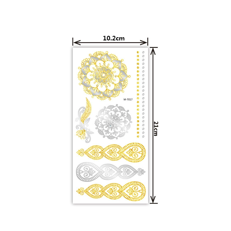 Наклейки для татуировок, водонепроницаемые металлические наклейки, оптовая продажа, европейский стиль