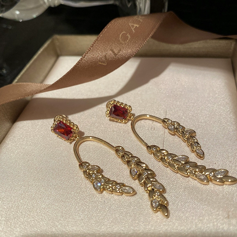 Серебряная серебряная игла, цирконий, серьги, модный ретро изысканный аксессуар, легкий роскошный стиль