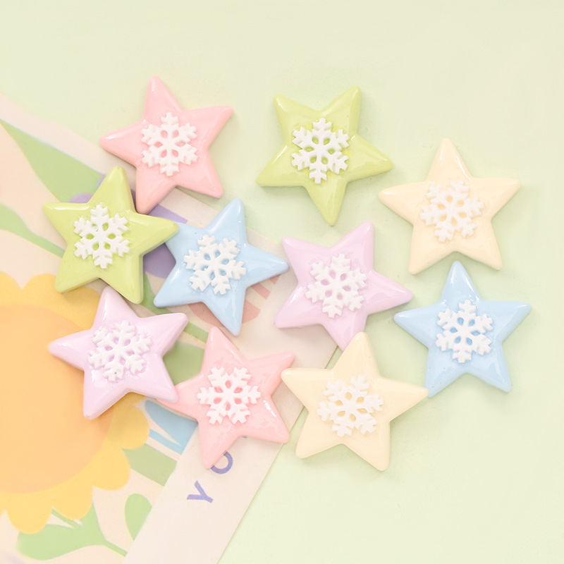 New Snowflake Five-Pointed Star DIY Cream Glue Phone Case Shoe Buckle Hairpin Refrigerator Magnet Car Resin Jewelry Accessories New Snowflake Five-Pointed Star DIY Cream Glue Phone Case Shoe Buckle Hairpin Refrigerator Magnet Car Resin Jewelry Accessories