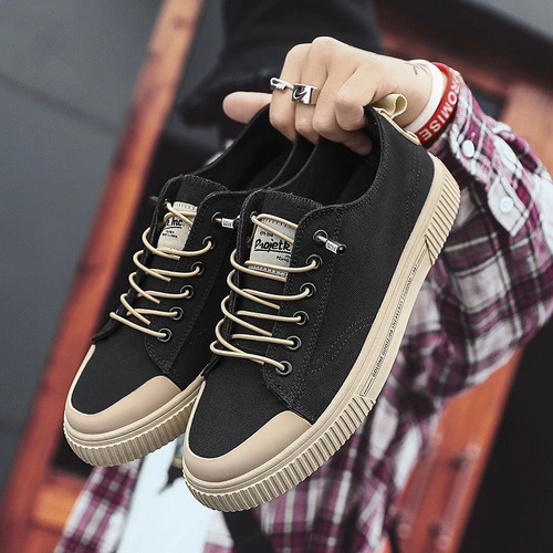 Men's Spring New Style Versatile Casual Board Sneakers Canvas Shoes for Trendy Youth Students