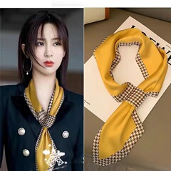 Lazy long small silk scarf wholesale idol same style versatile suit spring and autumn thin square scarf Korean scarf headband