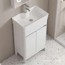 小户型太空铝浴室柜落地陶瓷一体盆太空洗手盆阳台组合洗漱洗脸盆