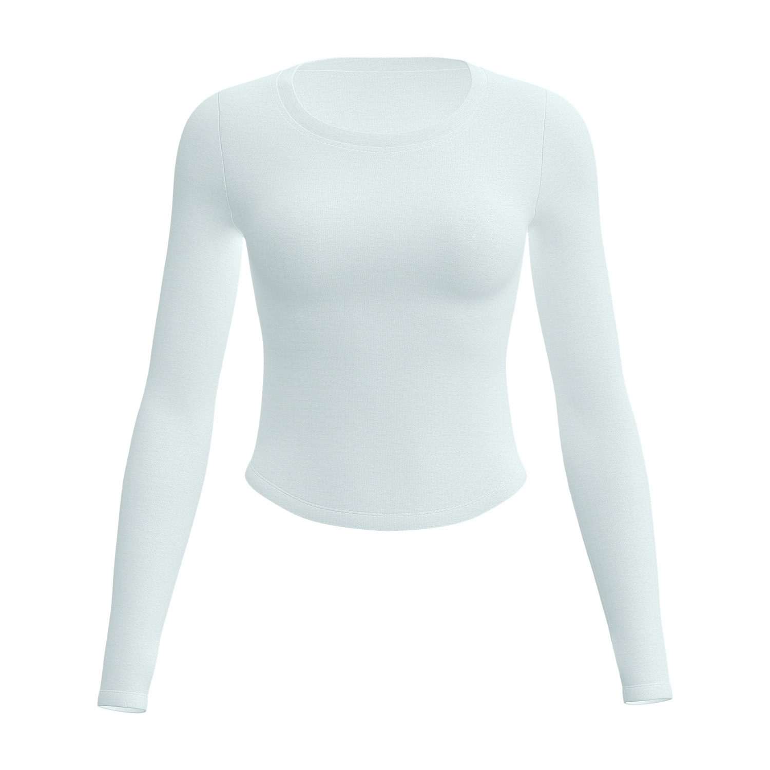 Juyi Tang nuevo deporte de mangas largas desnudas camiseta deportiva de correr delgada apertada sin sujetador ropa de yoga para mujeres