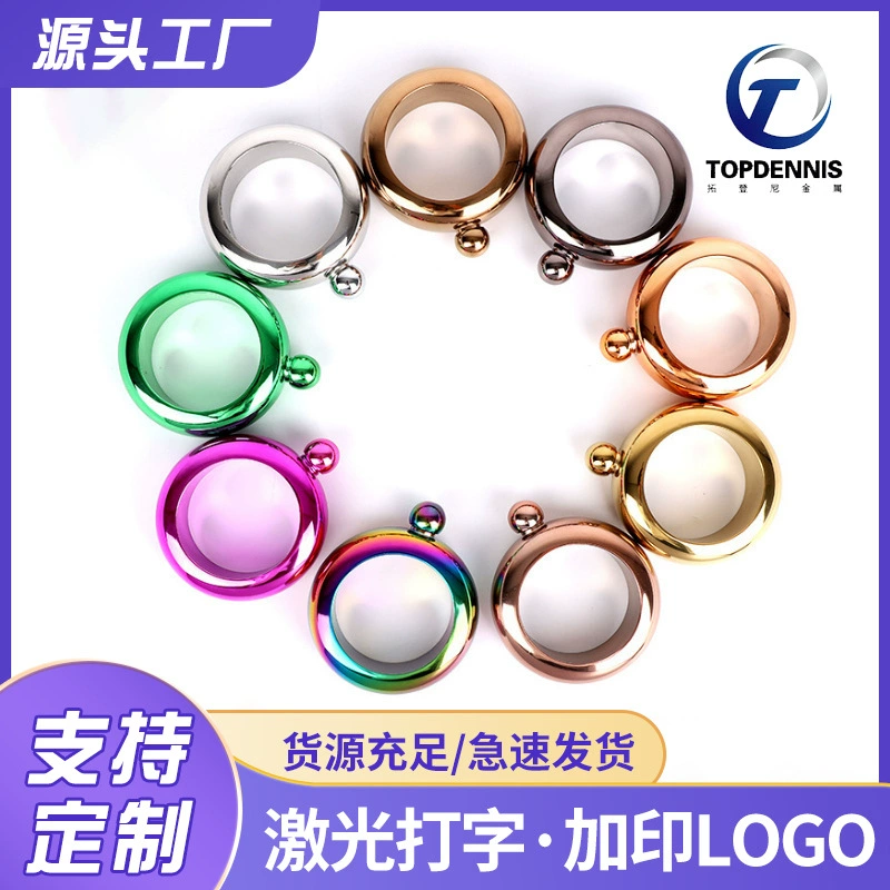 06 Толстая круглая колба из нержавеющей стали 304 портативная круглая колба 3,5 унции русская металлическая бутылка